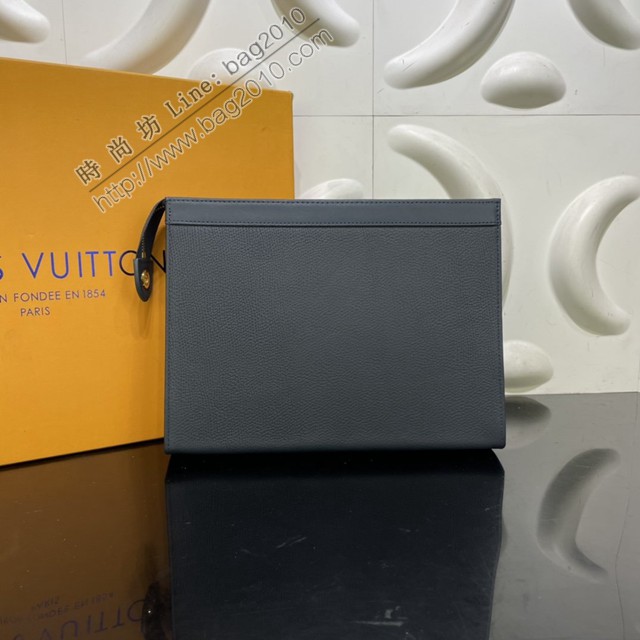 路易威登2022新款男士手包 M45961 路易威登Pochette Voyage手拿包 LV专柜爆款丹宁布和Taurillon牛皮男士手拿包  ydh4580